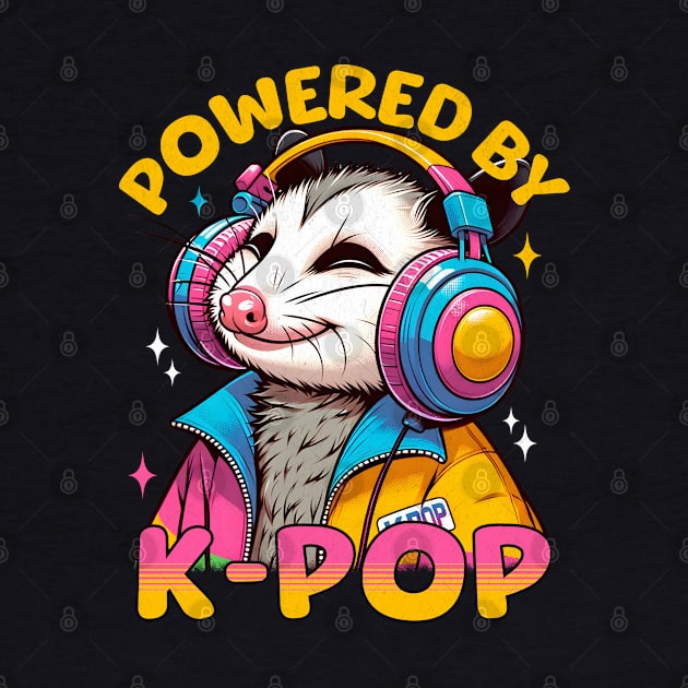 Powered By K Pop 80s Retro Opossum by Moved